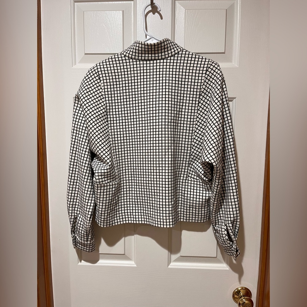 Cabi Windowpane Jacket Black and White cropped Jacket Size Small - Picture 7 of 7